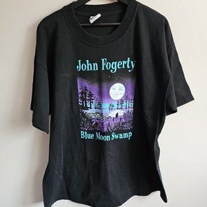 VTG John Fogerty Blue Moon Swamp Single Stitch Black Size XL Short Sleeve